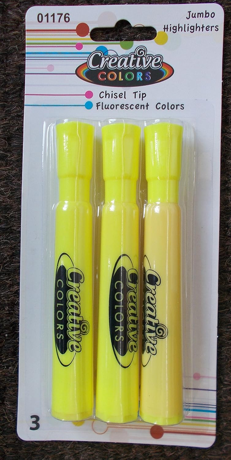 Creative Colors Jumbo Highlighters 3 Pack