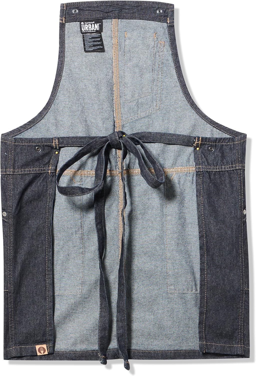 Chef Works Unisex Berkeley Snap Short Bib Apron, No Suspenders