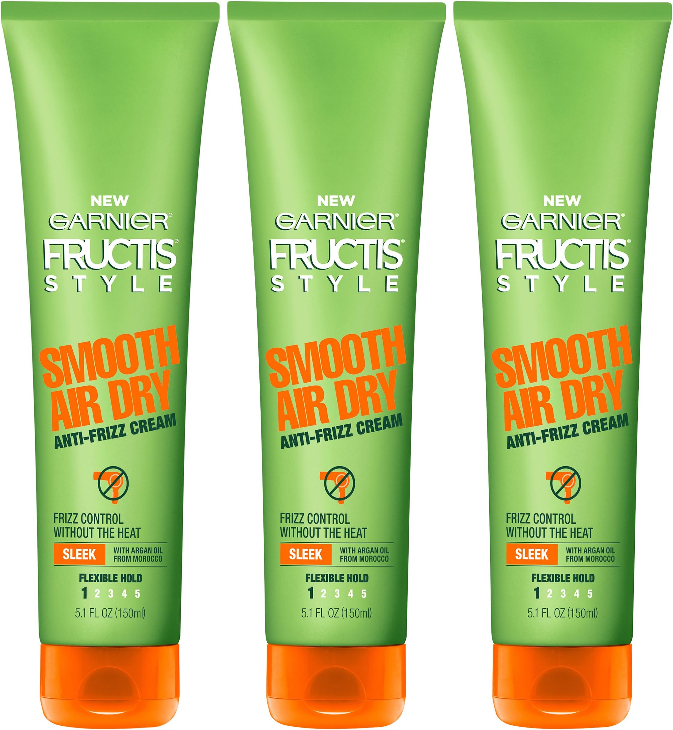 Garnier Hair Care Fructis Style Smooth Air Dry Anti-Frizz Cream, 5.1 Fl Oz (Pack of 3)