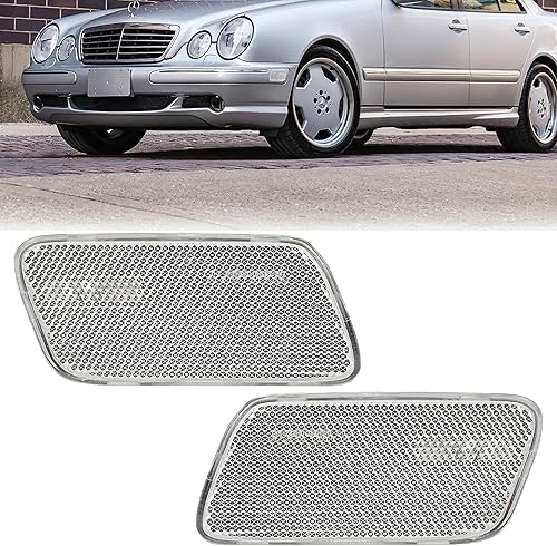 USR DEPO 96-02 W210 Clase E - Juego de luces laterales transparentes para parachoques (izquierda + derecha) compatible con Mercedes Benz W210 Clase