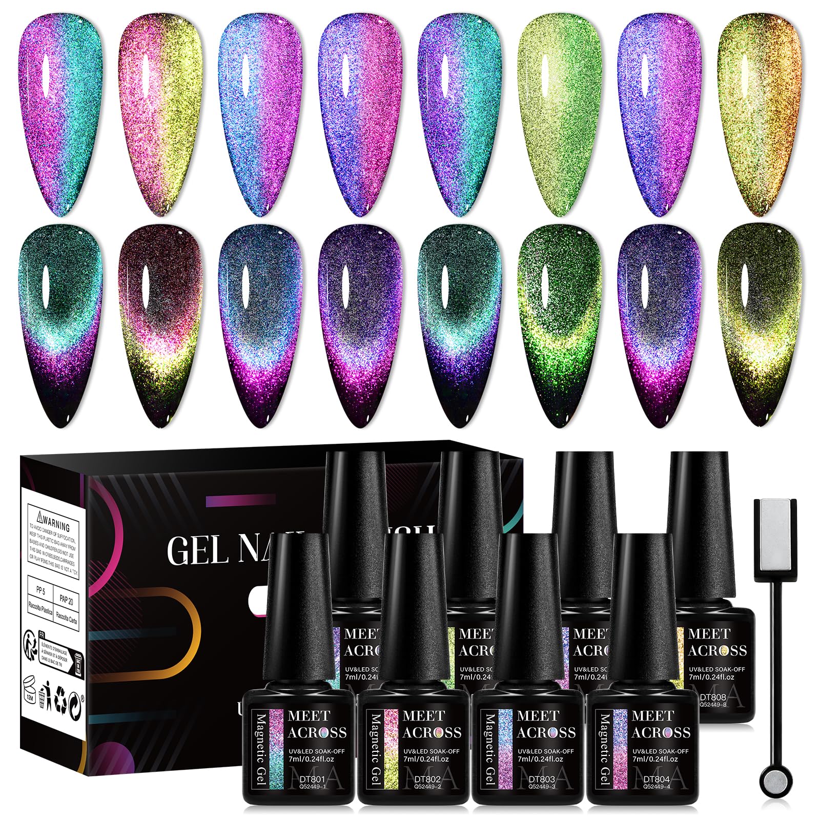ネイルカラー・マニキュア NAIL POLISH Magnet 4 color set 9 PCS Magnetic Gel Nail Polish Set (Magnetic Gel Set) : Amazon.ca
