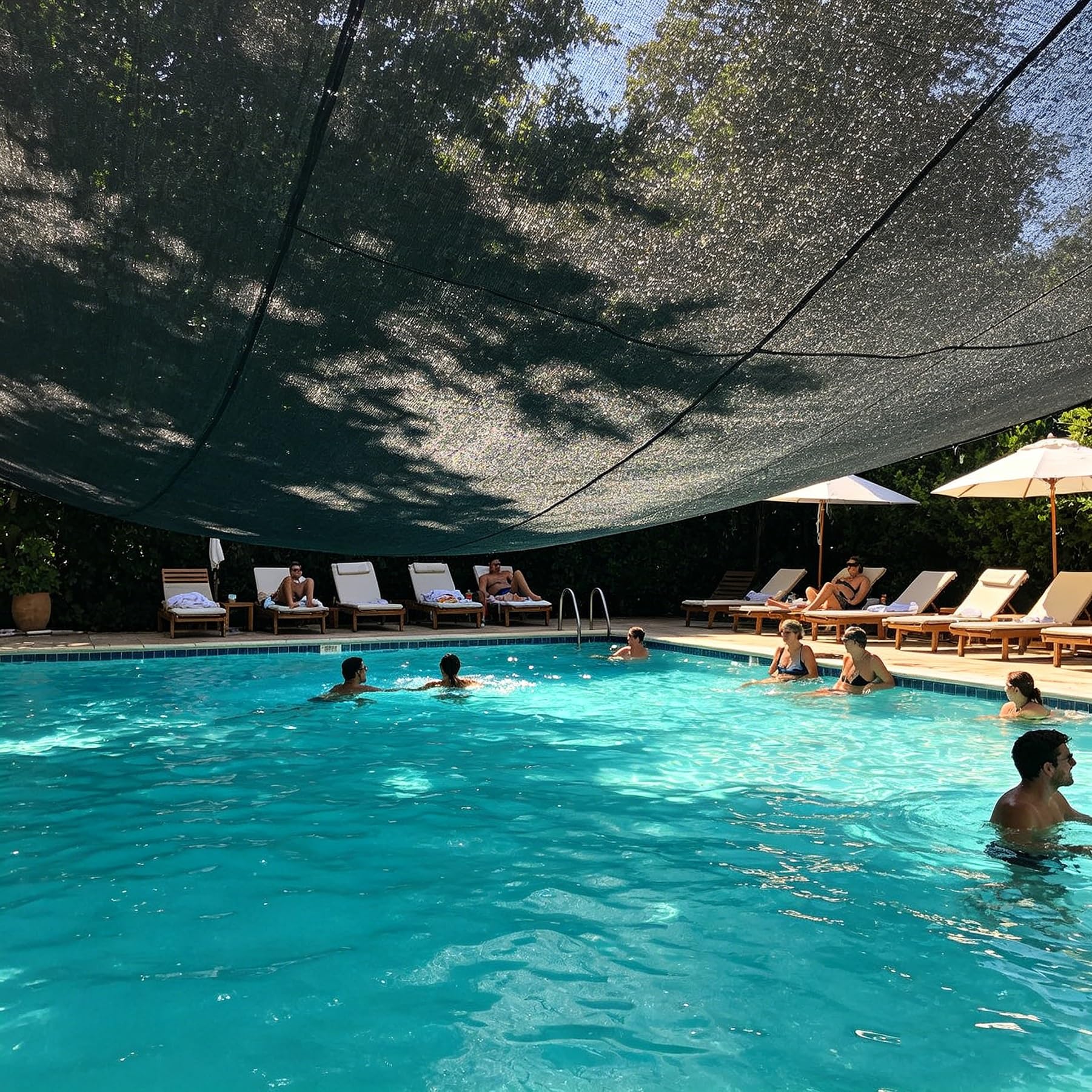Filet de Protection Piscine 4x8m, Couverture Filet de Feuille pour Piscine, Bâche Protection Piscines Hors-Sol, Filet Protection Piscine pour Bloquer Feuilles Mortes et Débris(3x6m(10x19.6ft))