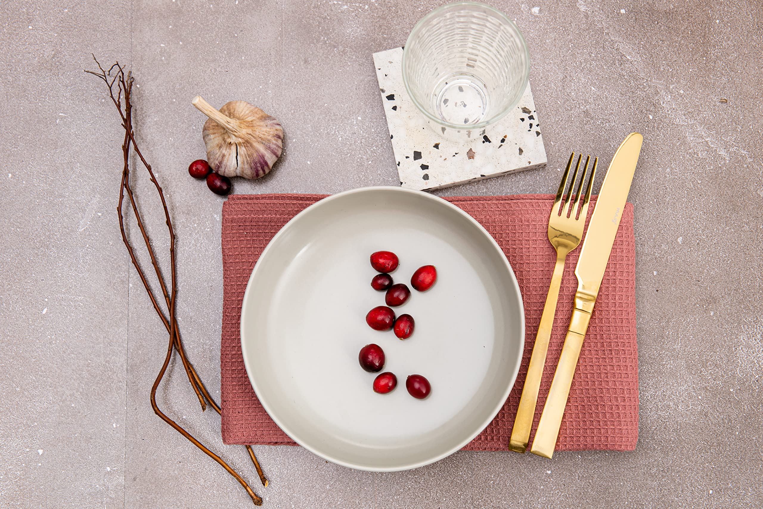 Konsimo. VICTO Assiettes Plates pour 6 Personnes - Lot de 6 Assiettes