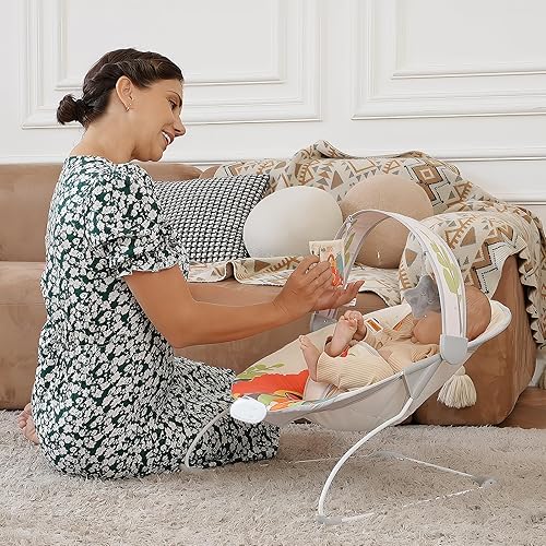 Miniatura 7 de Bouncer para bebés, asiento de gorila para bebés, gorilas eléctricas para bebés con música para bebés de 0 a 6 meses de hasta 20 libras