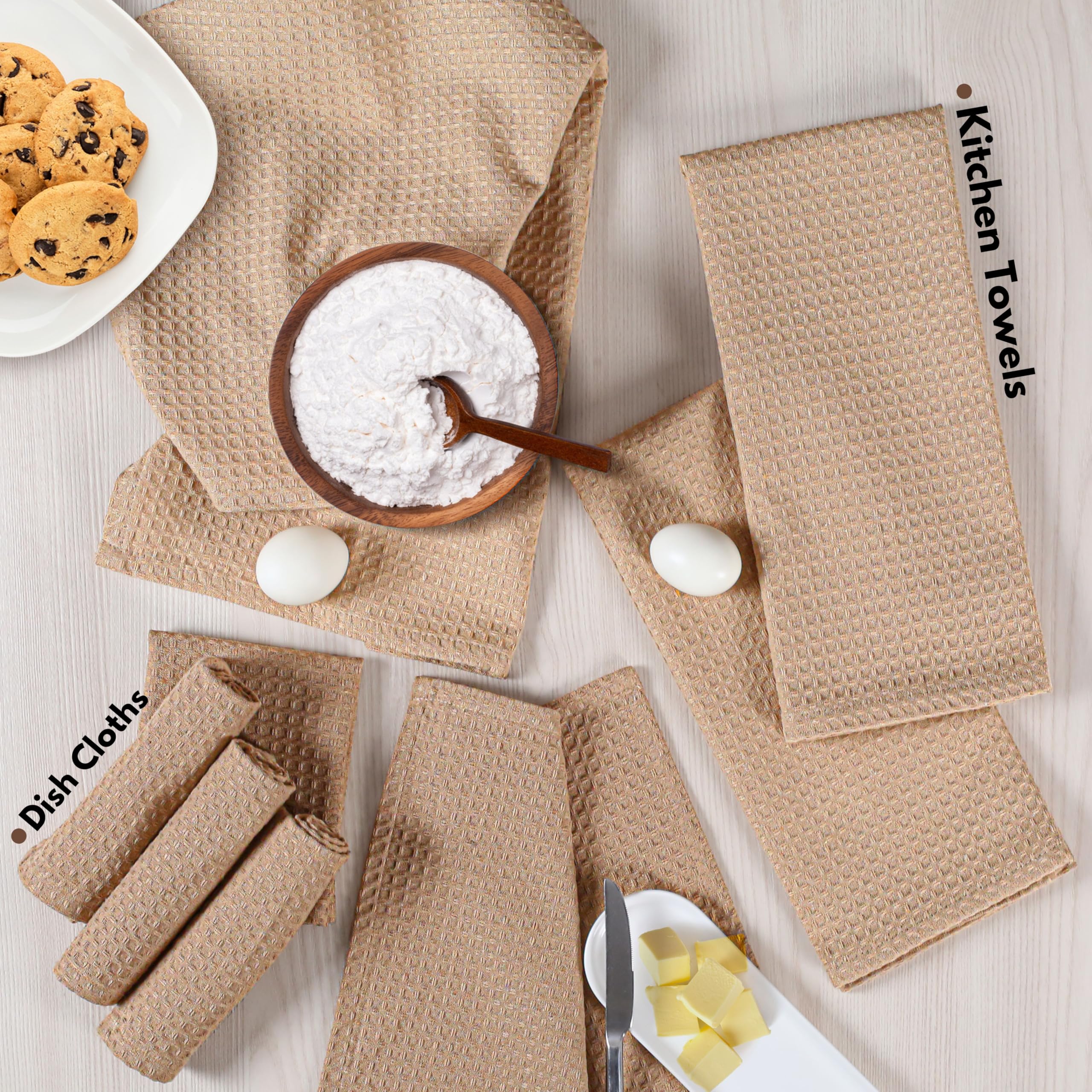 Native Fab Küchentuch-Set – 12 Stück Büffelkaro, 40,6 X 66 Cm | Aus 100% Baumwolle, Super Saugfähig & Waschbar