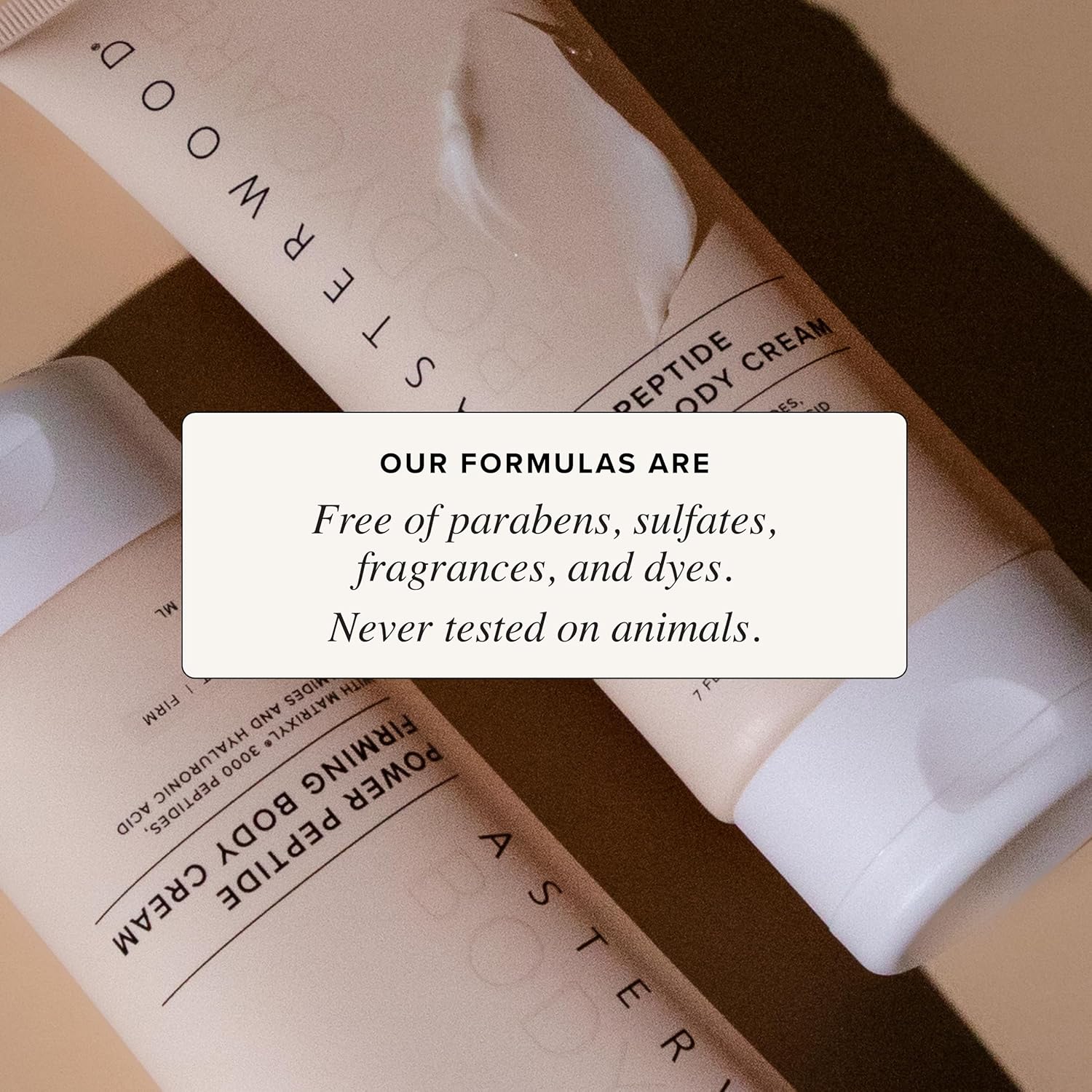 Asterwood Firming Body Cream & Moisturizer - with Matrixyl 3000 Peptides, Ceramides, & Hyaluronic Acid - Firms, Smooths, Hydrating, Lifts - Fast-Absorbing - Fragrance-Free, Cruelty-Free - 7 Fl Oz - Image 5