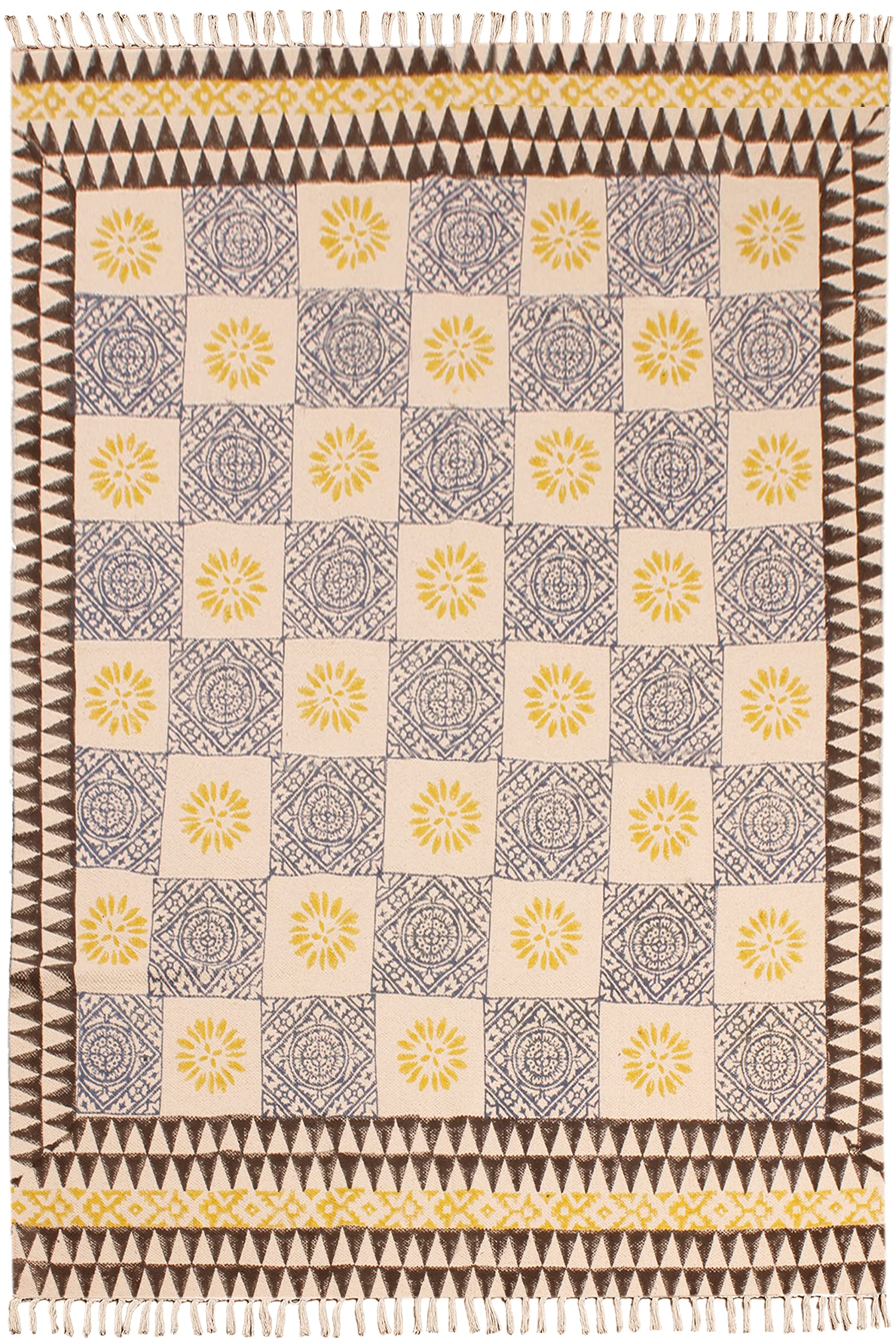 Tapis en coton imprimé main de 90x600 cm idéal pour sublimer votre couloir