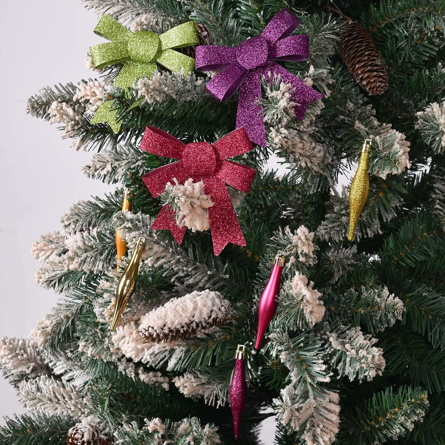 123 Piece Assorted Christmas Tree Ornaments Set, Ornament Decorations for Festive Party Wedding Celebration Birthday
