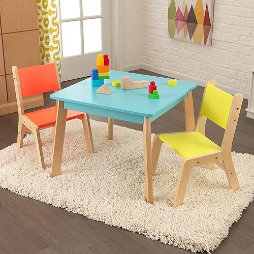Miniatura 2 de KidKraft Highlighter - Juego moderno de mesa y silla para niños muebles de madera de colores brillantes regalo para niños de 3 a 8 años