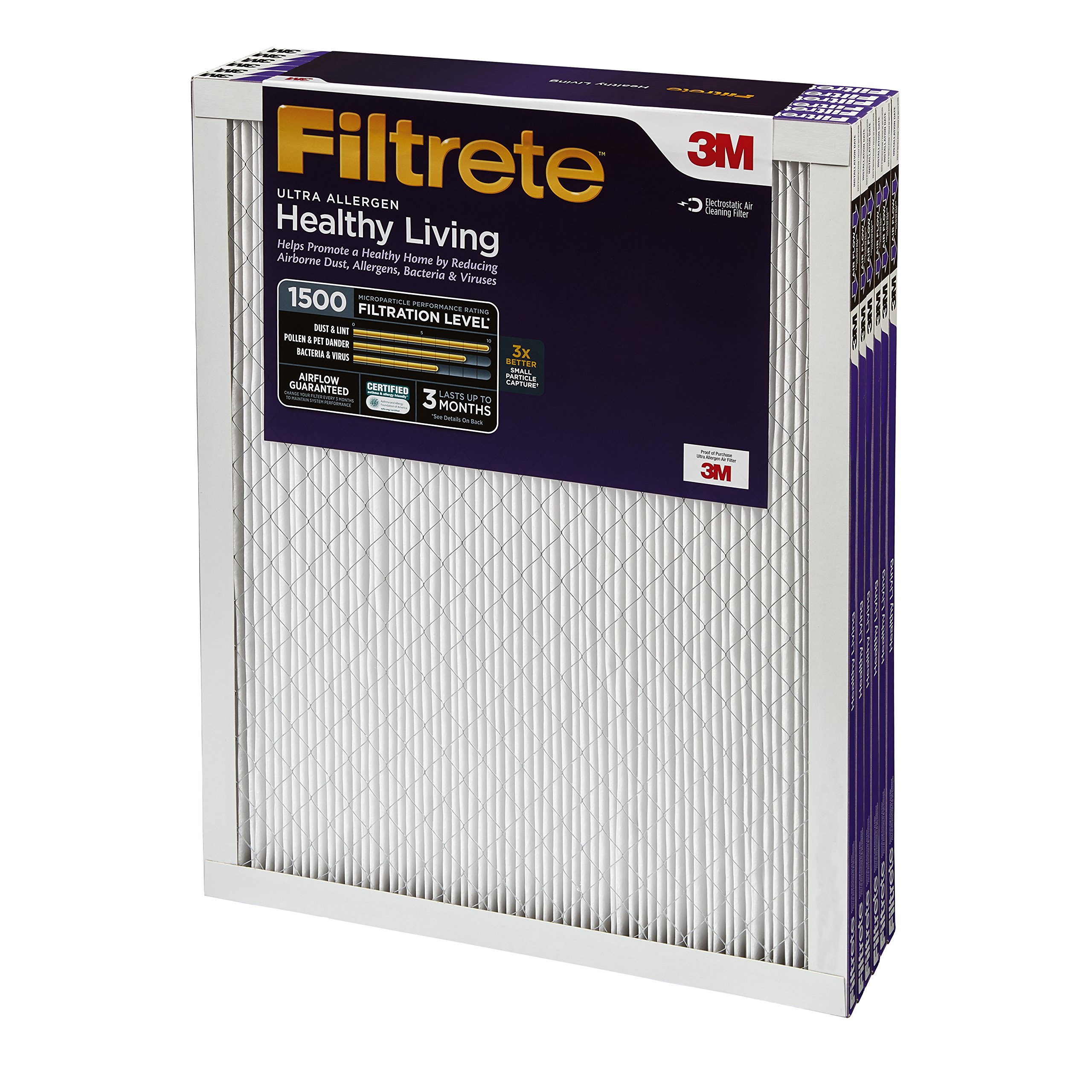 Filtrete UR03-6PK-2E 2003DC-6 20X25X1 ALLERGEN Filter, 6 Count (Pack of 1), 6 Pack
