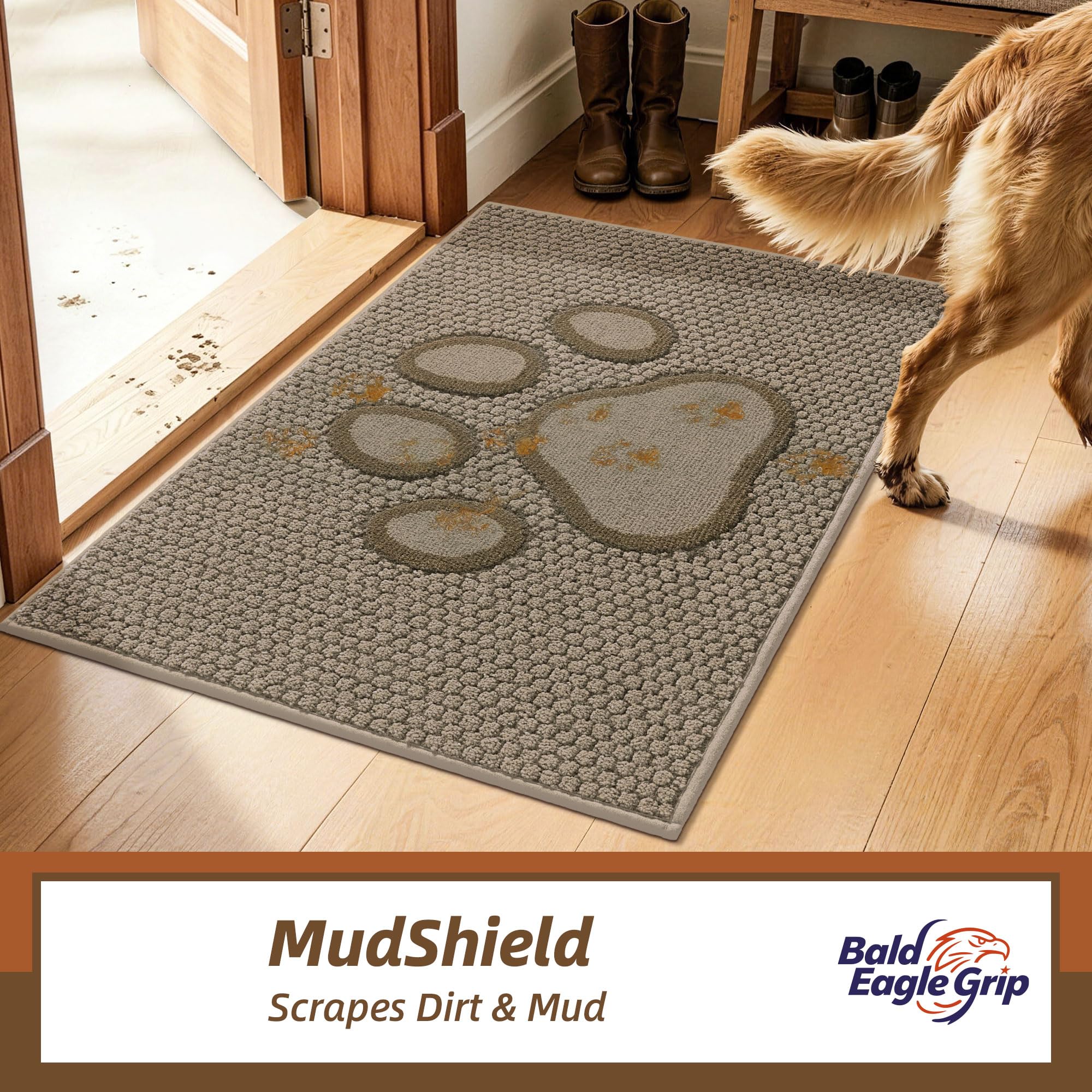 Dog Door Mat - Paw Print Entry Rug -7
