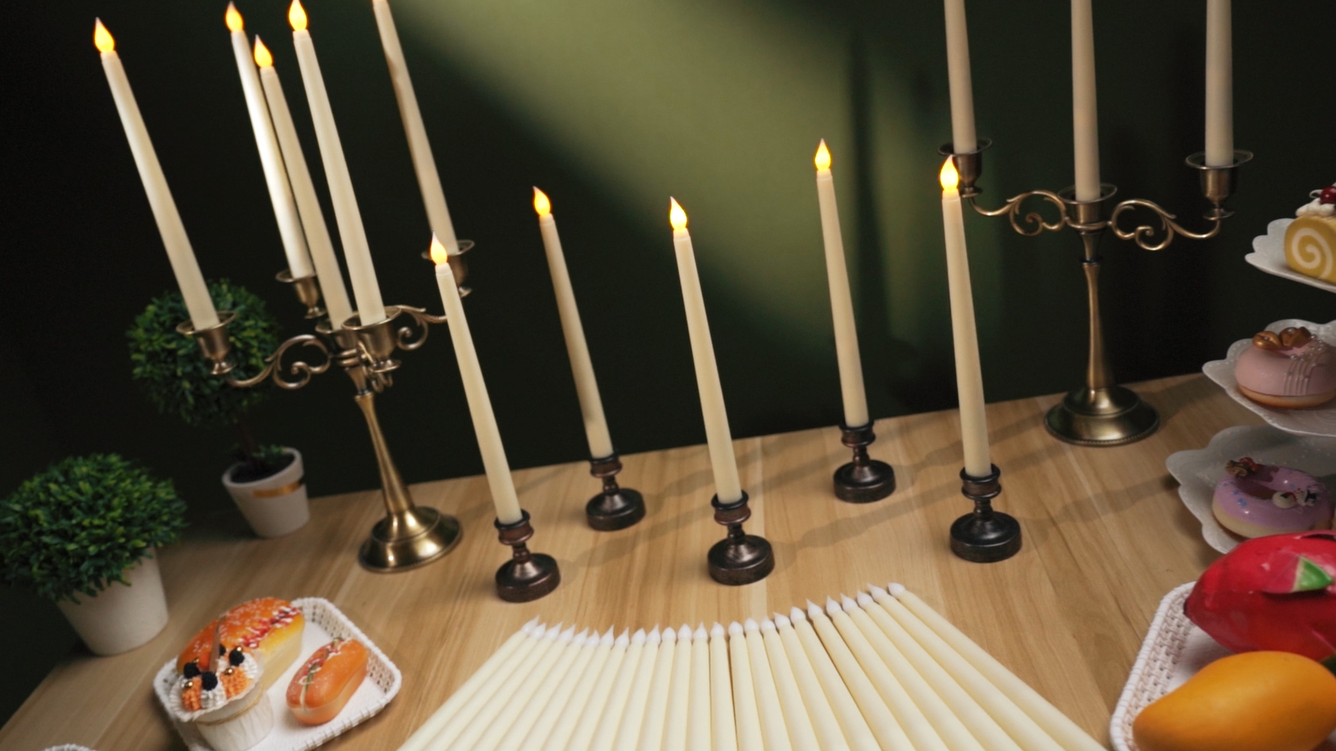 Image of Funtery 48 Pcs Flameless LED Taper Candles Battery Operated Candles Bulk Realistic LED Candlesticks Flickering for Wedding Church Party Home Decor(Ivory,11 Inch,Classic Style)