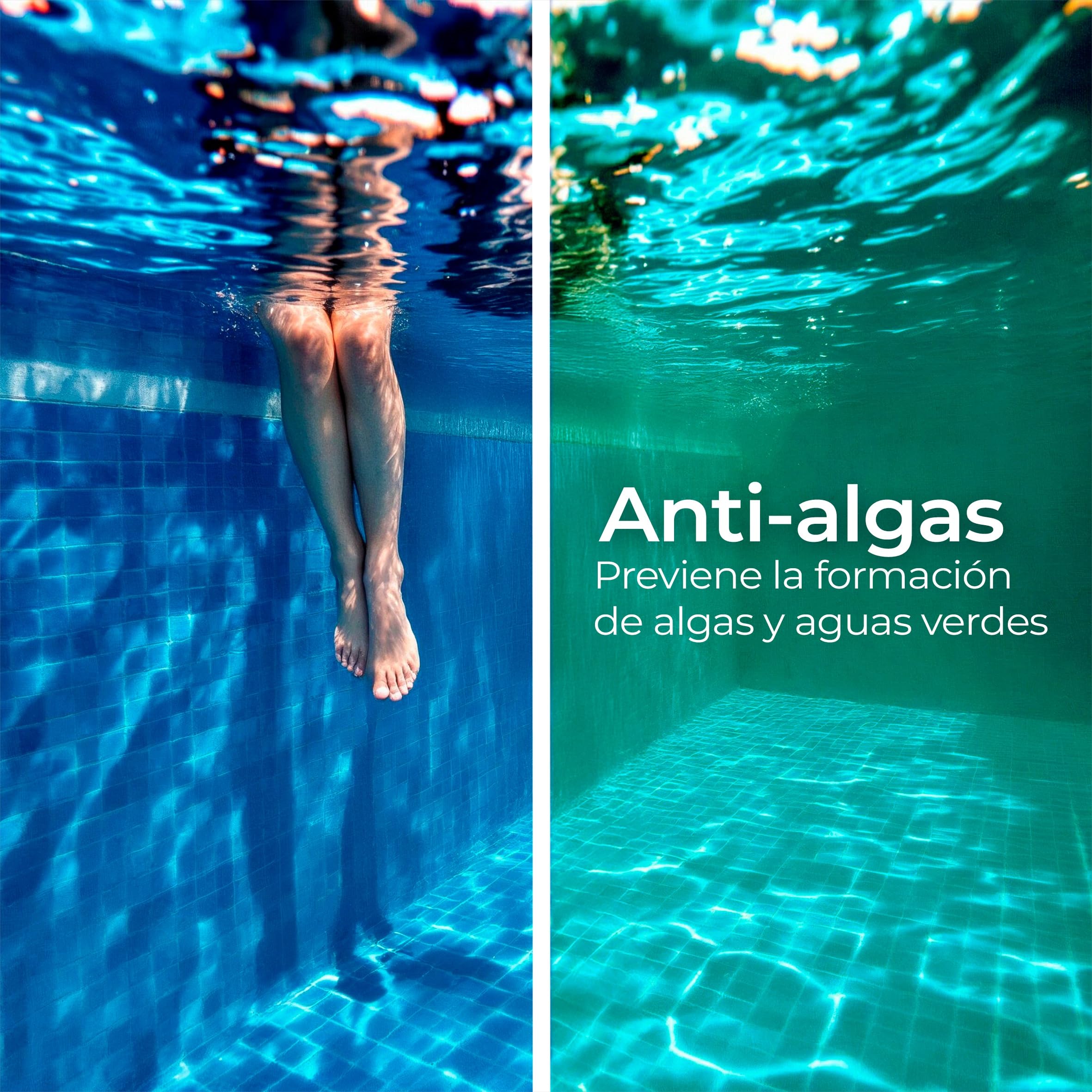 GRE 76006NB -Tabletas de Cloro Multifunción 4 Acciones: Desinfección, Antialgas, Floculante y Estabilizador. Tratamiento y Limpieza Integral de Piscinas. Tabletas 250 gr, 5 kg