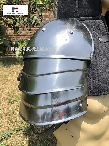 Miniatura 2 de Hombreras de acero medievales MERC Armadura de hombro Plata Talla única