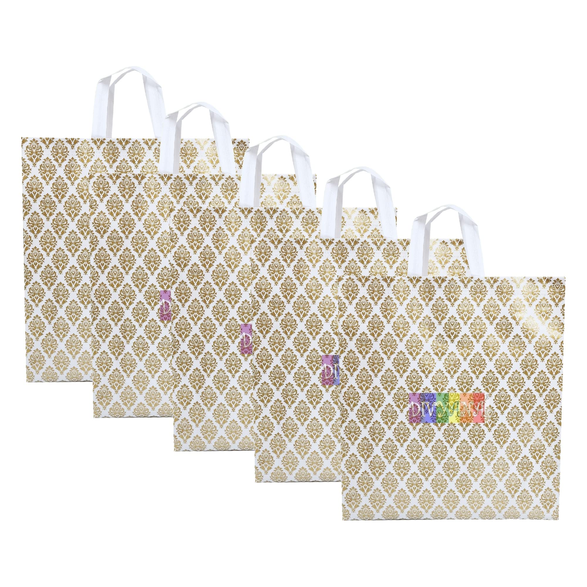 DIVYANA Gift Bags for Gifting Weddings Birthday Presents Pack of 5, Assorted Colour & Prints (B083RYW8GT) Amazon Price History, Amazon Price Tracker