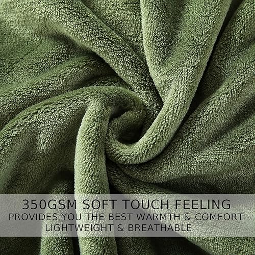 Miniatura 7 de Hozy - Cobija de forro polar para cama de 330GSM, suave, tela cepillada, muy cálida, para el sofá