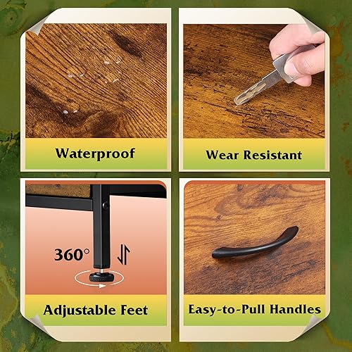 Miniatura 7 de WLIVE Cómoda con 4 cajones, torre de almacenamiento de tela, unidad organizadora para dormitorio, pasillo, entrada, armarios, marco de acero