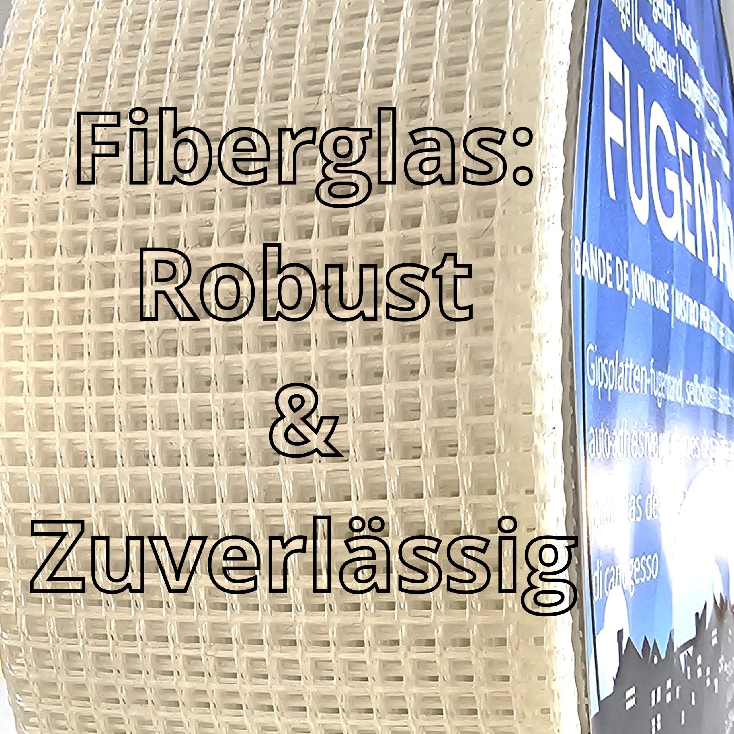 Selbstklebendes Fugendeckband, 50 mm x 90 m, als Bewehrungsstreifen zum Verfugen von Gipskartonplatten.