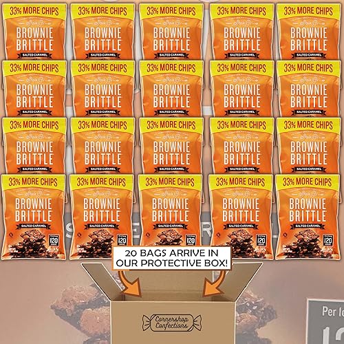 Miniatura 2 de Sheila G's Brownie Brittle - Paquete de 20 bolsas individuales de caramelo salado a granel, porciones perfectas para viajes por carretera,