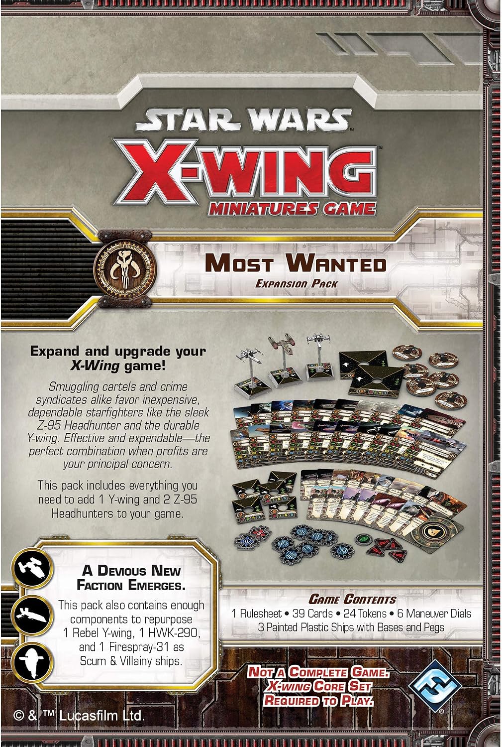 Star Wars X-Wing 1st Edition Miniatures Game Most Wanted EXPANSION PACK | Strategy Game for Adults and Teens | Ages 14+ | 2 Players | Average Playtime 45 Minutes | Made by Atomic Mass Games