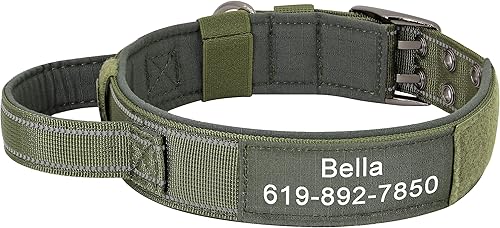 Miniatura 7 de PET ARTIST Collar táctico personalizado para perro collar de perro personalizado con nombre collar táctico reflectante con asa collar de perro