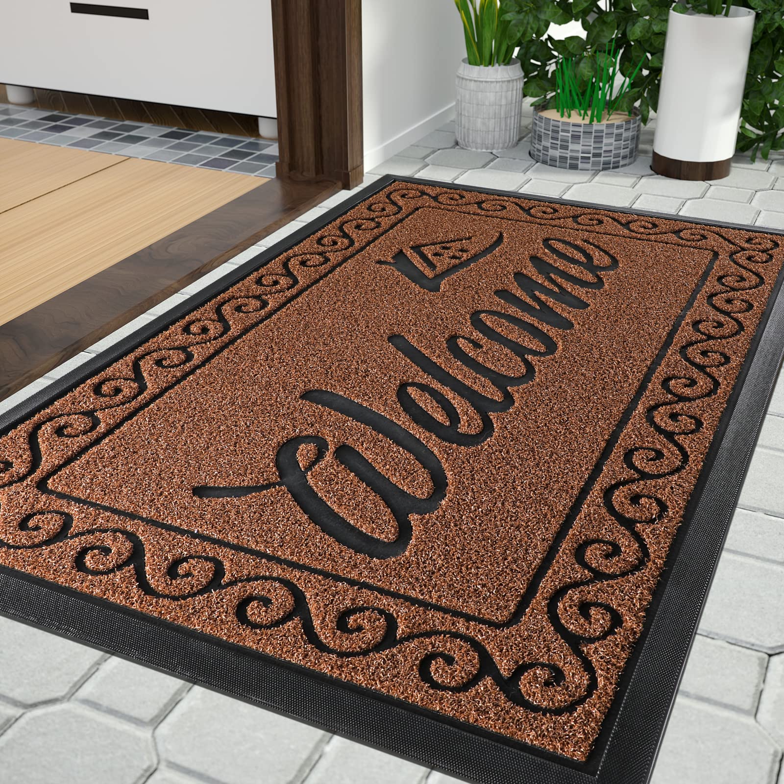 Yimobra Front Door Mat, Heavy Duty Easy Clean Doormat Indoor