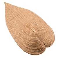 Vista 3 de Originea Toppers de cabello humano 100% Remy con flequillo para mujer, base de seda, con clip, extensiones de cabello para adelgazamiento