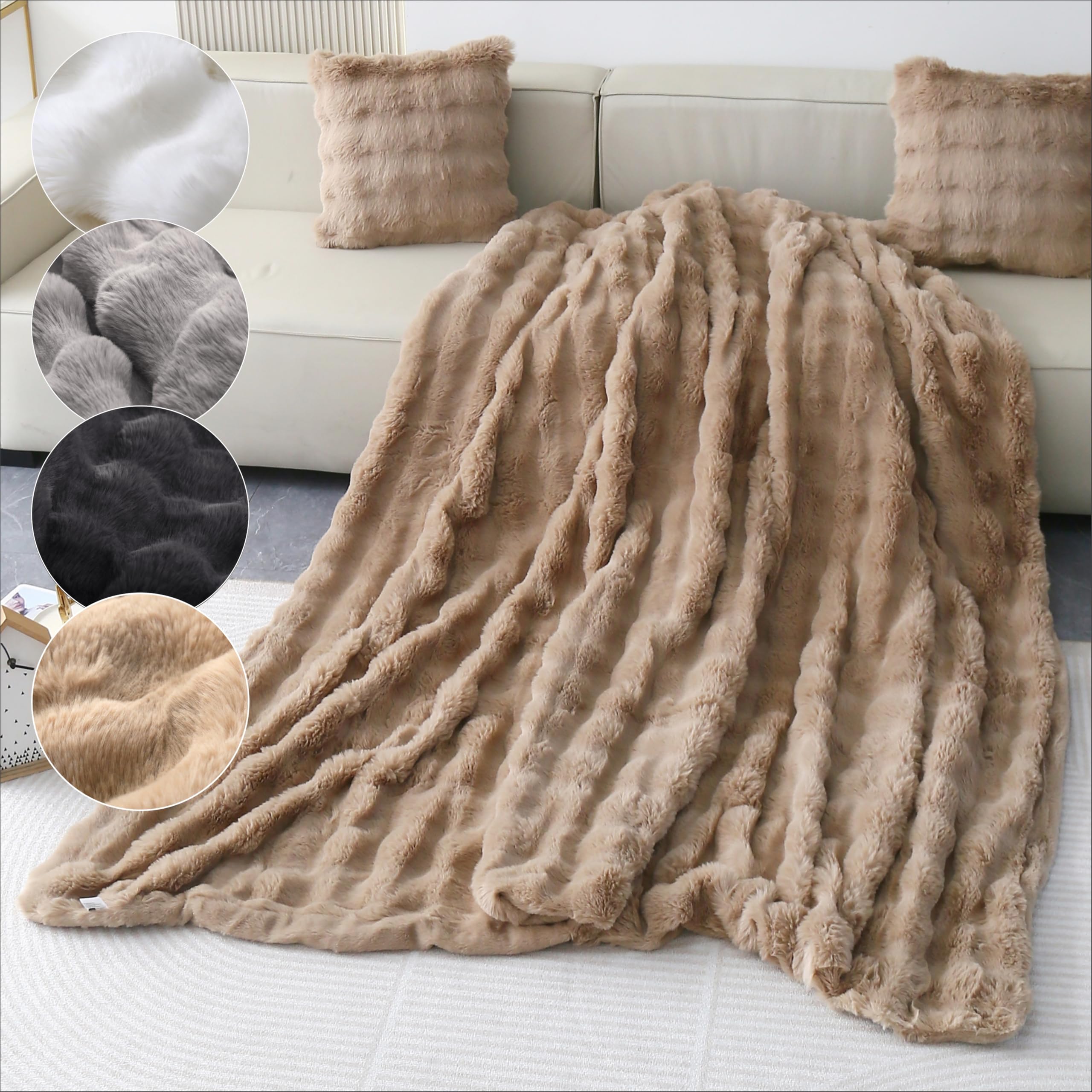 Wohndecke Felldecke (Kunstfell) Schakal gestreift, Wohnen und Accessoires GmbH & Co. KG, Kuschelig, Decke Wohndecke Felldecke (Kunstfell) Schakal gestreift, Wohnen und Accessoires GmbH & Co. KG, Kuschelig, Decke