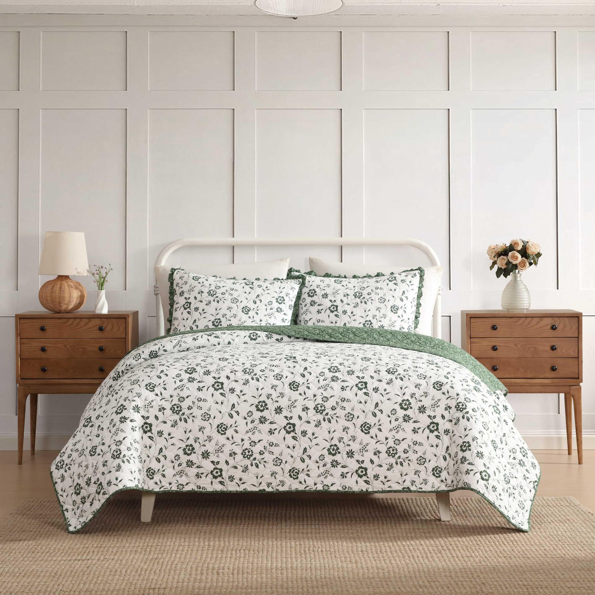 Parure de lit en coton vert pour créer un cocon de douceur au quotidien