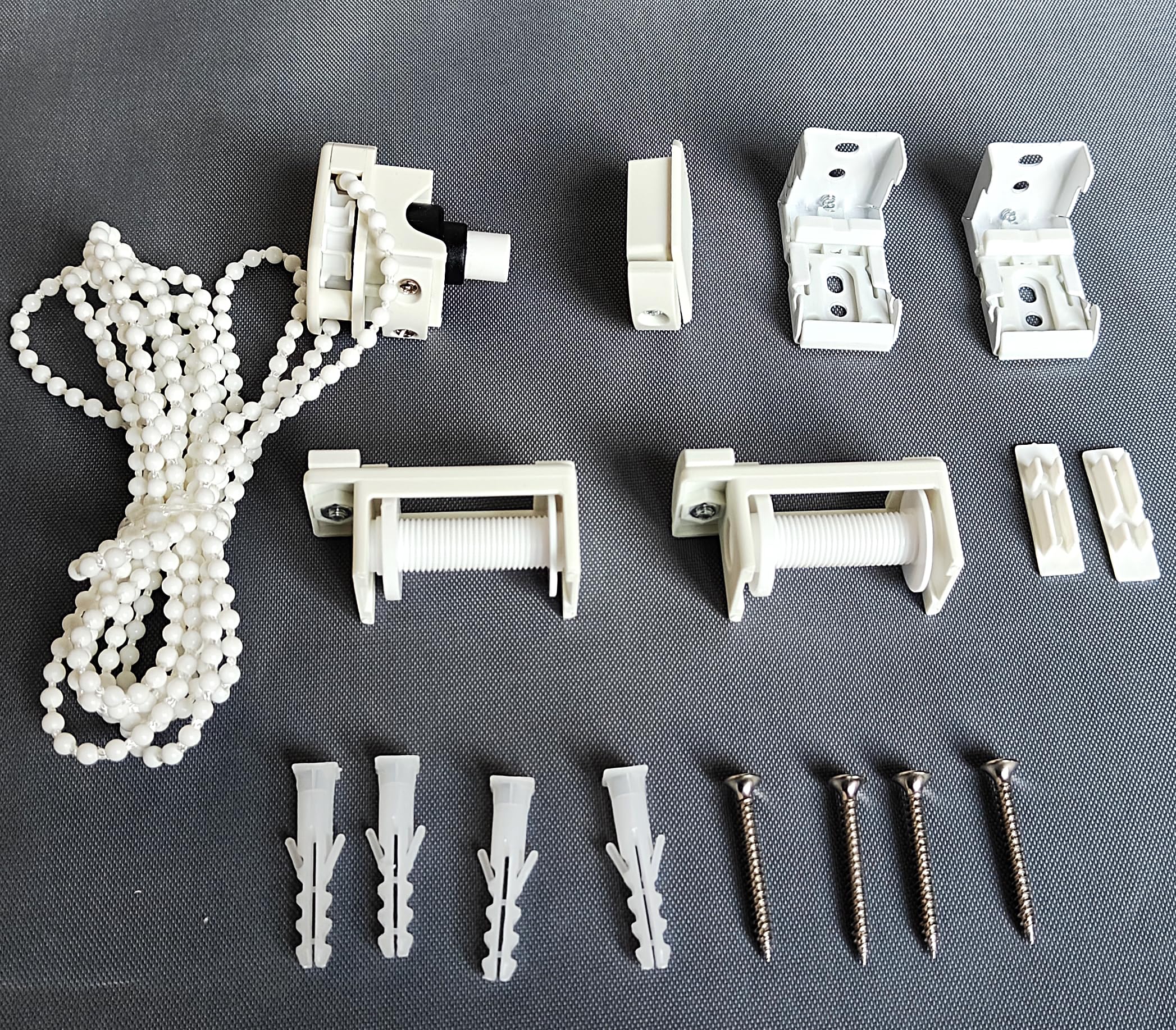 GREEN DECOR Roman Blinds Installation Kit Set, 2 Clutch Connector for 38mm Pipe with 2 Drums, 2 L Brackets, 2 End Cap, Corded Chain, 4 Screw and 4 Wall Plug-image-9