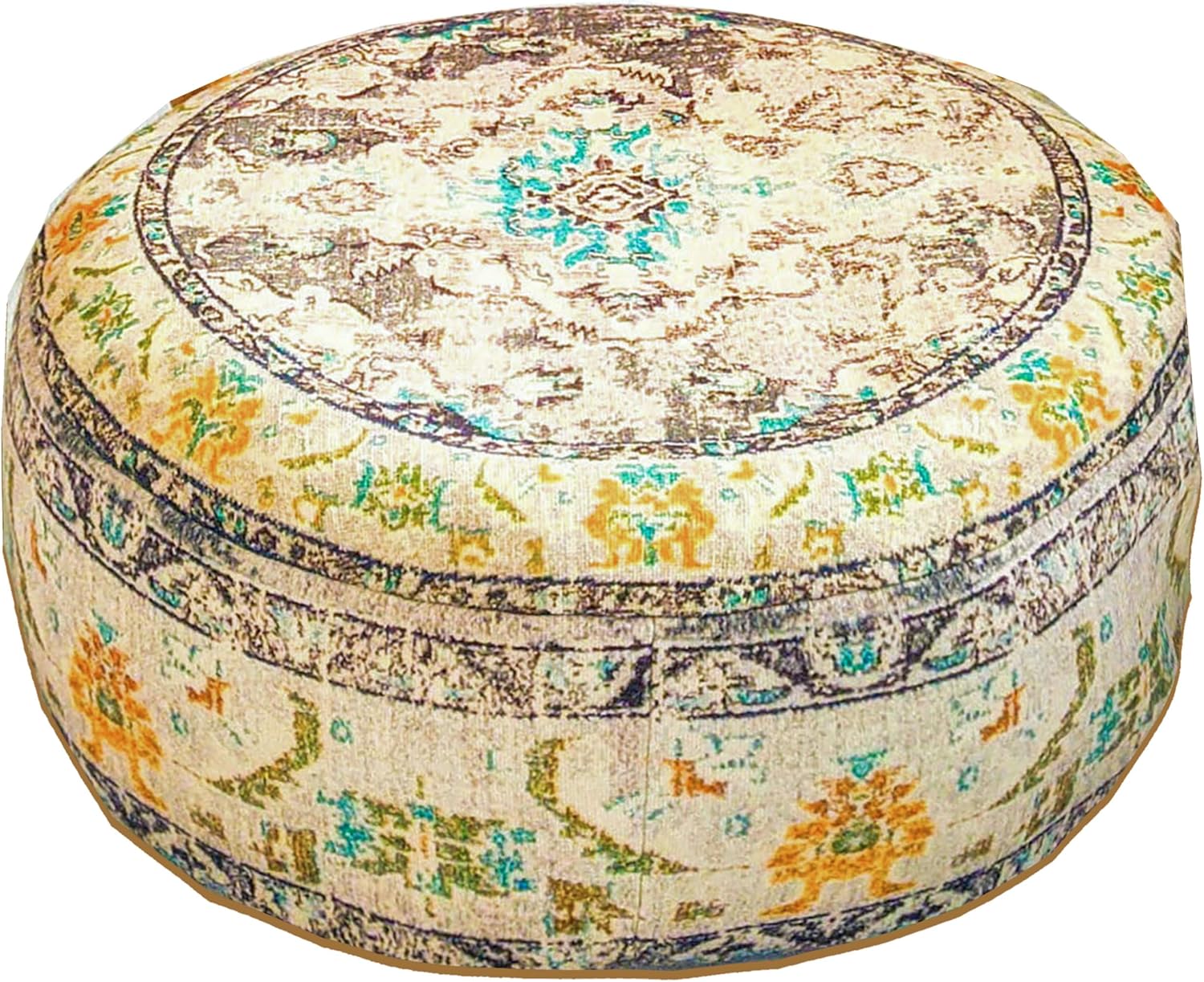 Mandala Life ART Bohemian Floor Cushion Cover Gray Round Meditation Pillow Case Boho Chic Pouf Ottoman Perfect Vintage Cushion for Living Room, Bedroom, Nursary or Children Room Cotton 24x8 Unstuffed 24x8 Cover Only Grey