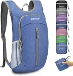 ZOMAKE Small Hiking Backpack for Women Men,10L Lightweight Packable Backpack Travel Foldable Day Pack for Outdoor Sports(Black A2)