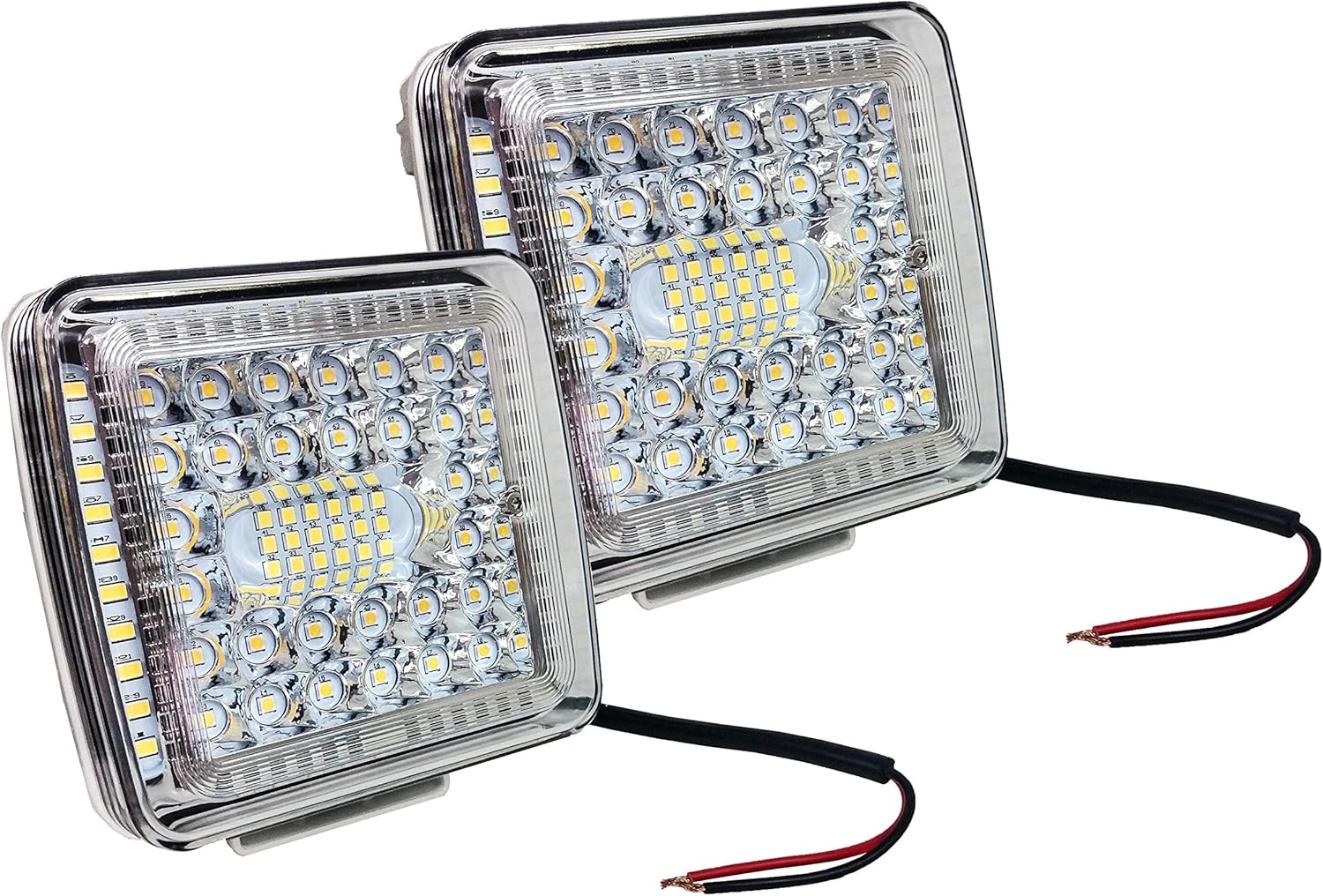 OZ-USA 2 pc. White 4" High Output 360° Wide Beam LED Work Lights Driving Offroad Truck Trailer Tractor SUV Marine Boat Combo Beam 12-32 volts