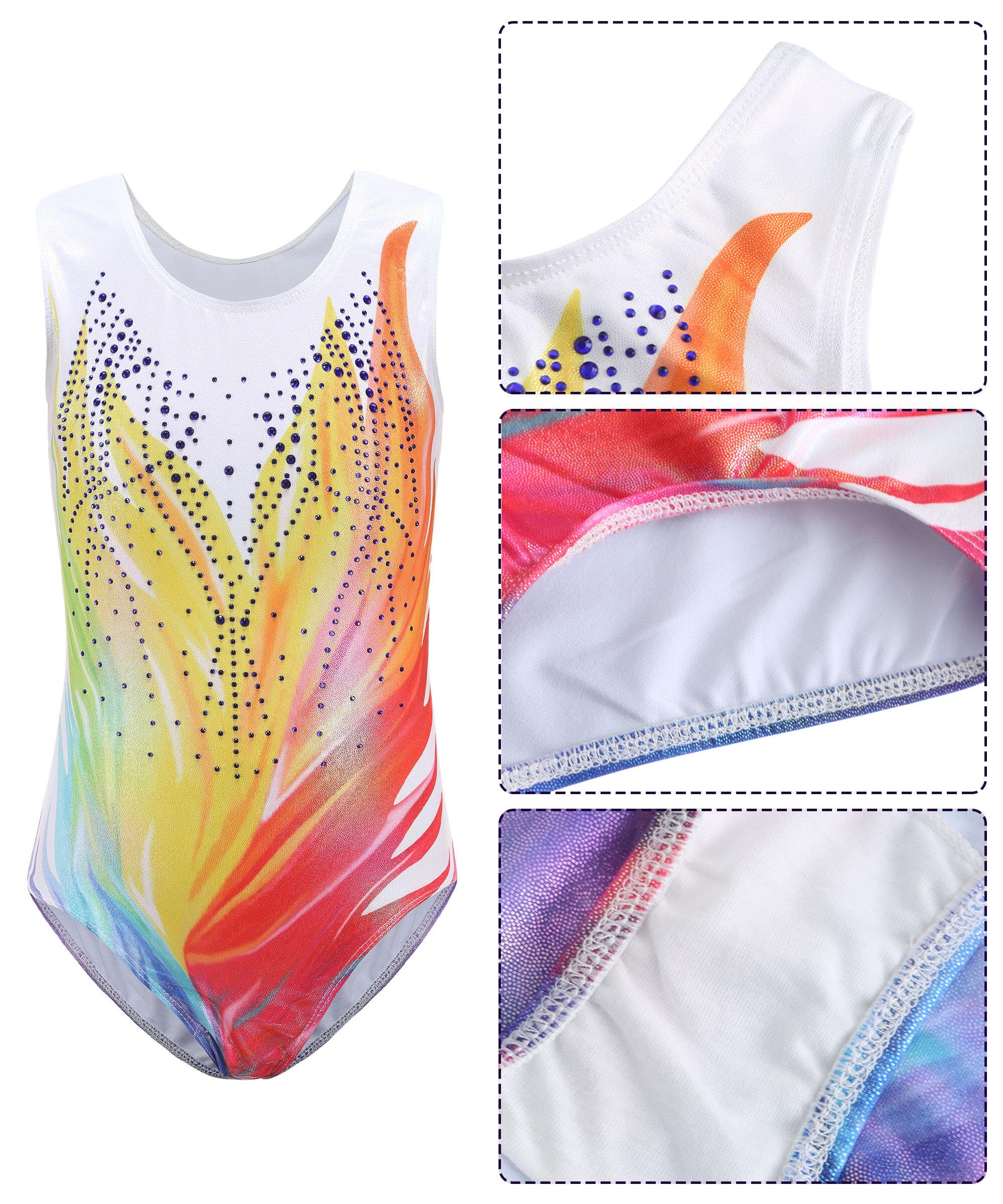 SEAUR Maillot de gimnasia para niña, con cinta para el pelo, para niños, camiseta de gimnasia, pantalones cortos de gimnasia, sin mangas/manga larga, traje de gimnasia, ropa de baile