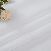 EMEMA Áttetsző Voile Függöny Szett 2 db Fémkarikás Fehér Poliészter Függöny Nappali Hálószoba Dekoráció 140x145 cm Mosható 6