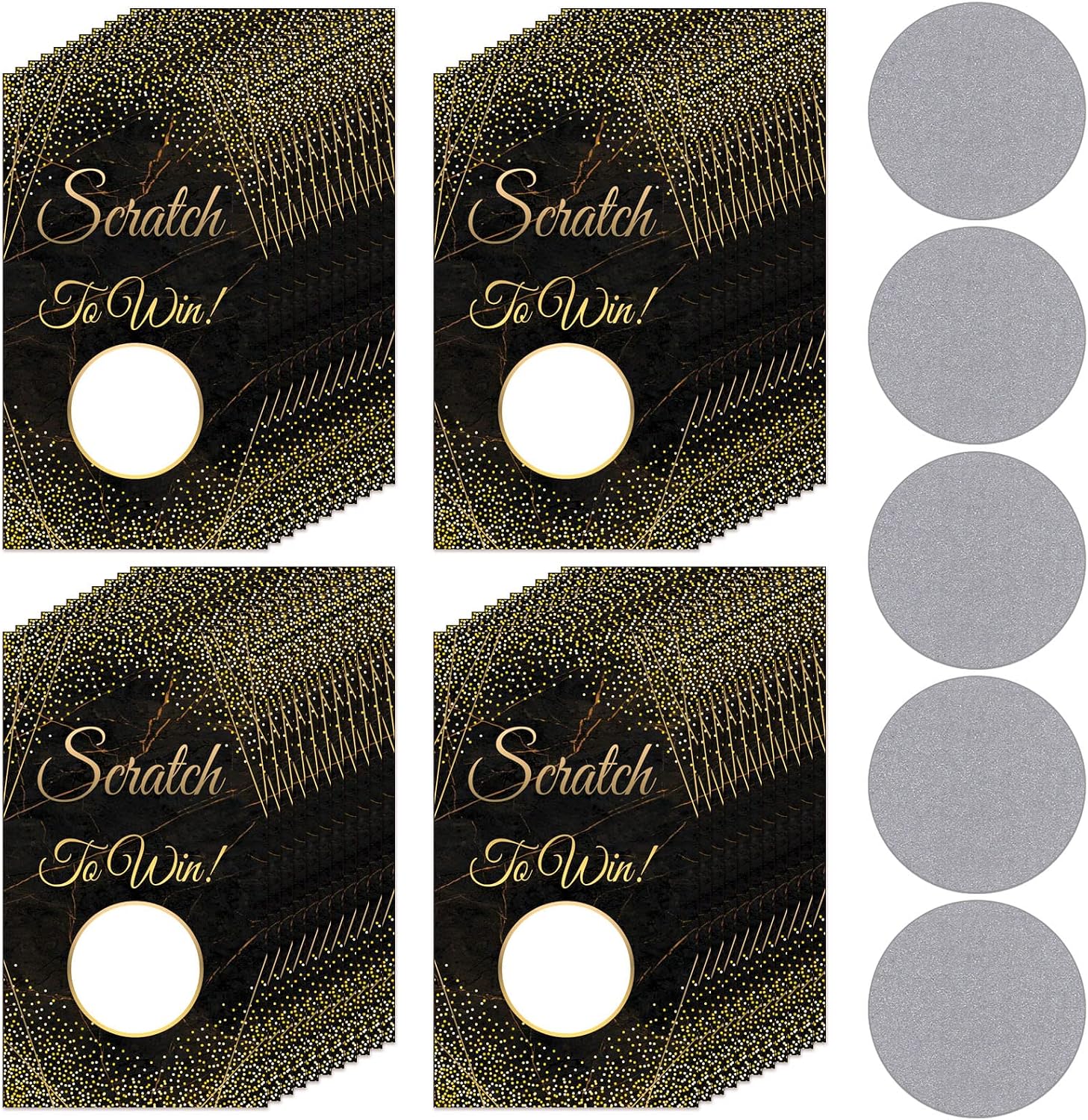 Outus 100 Pieces Gift Certificates Scratch Cards for Small Business for Small Business Personalized Blank Gift Cards for Holiday, Christmas, Wedding, Birthday,Party Supply (Black)