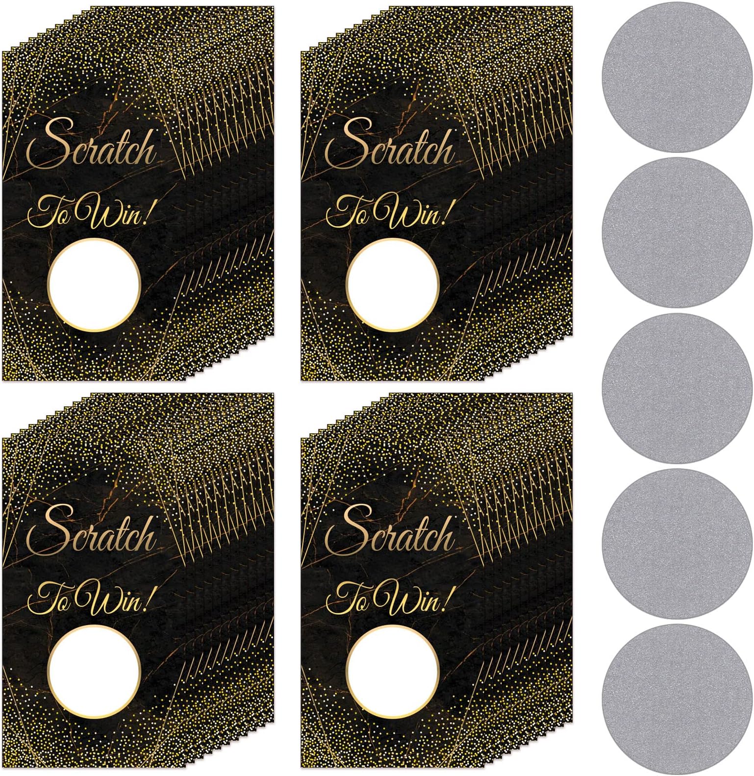 Outus 100 Pieces Gift Certificates Scratch Cards for Small Business Personalized Blank Gift Cards for Holiday, Christmas, Wedding, Birthday, Party Supply(Black)