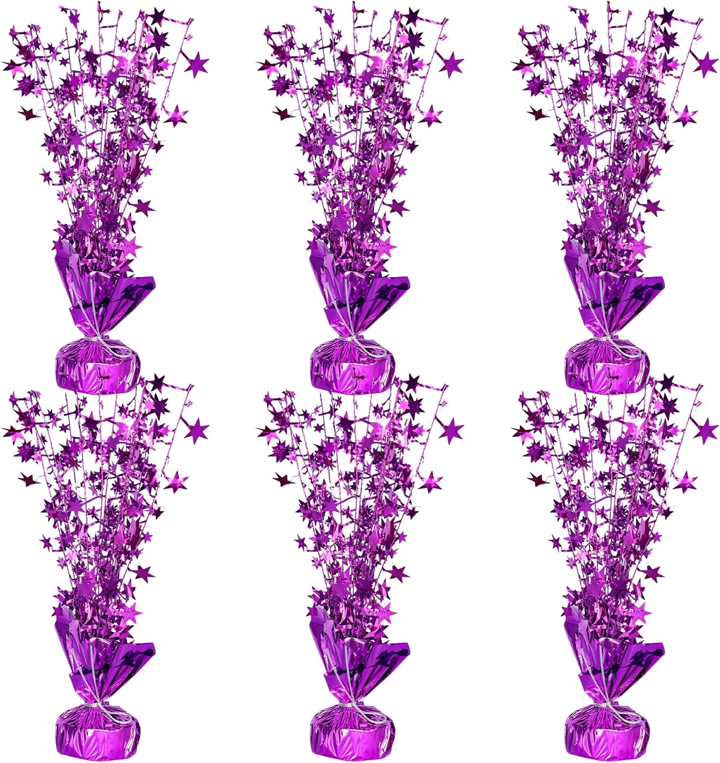 Gyufise 6 Pack Metallic Foil Spray Centerpiece Star Table Decoration Burst Table Centerpieces Table Decor for Birthday Wedding Anniversary Graduation Holiday Party Supplies Purple