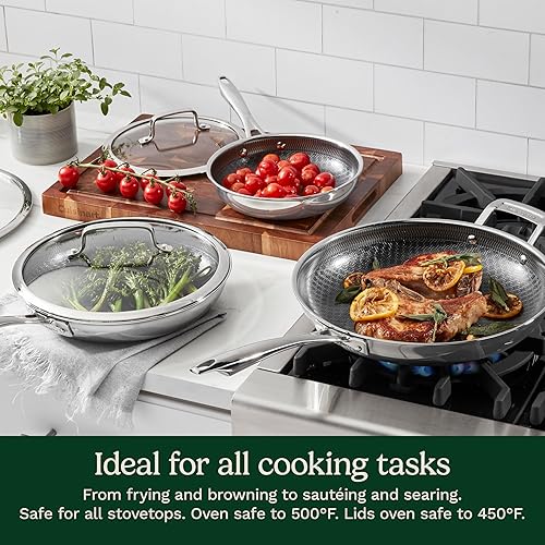 Miniatura 8 de Cuisinart, FusionElite+ FTPS22-6 - Juego de sartenes antiadherentes de tres capas de acero inoxidable de 6 piezas