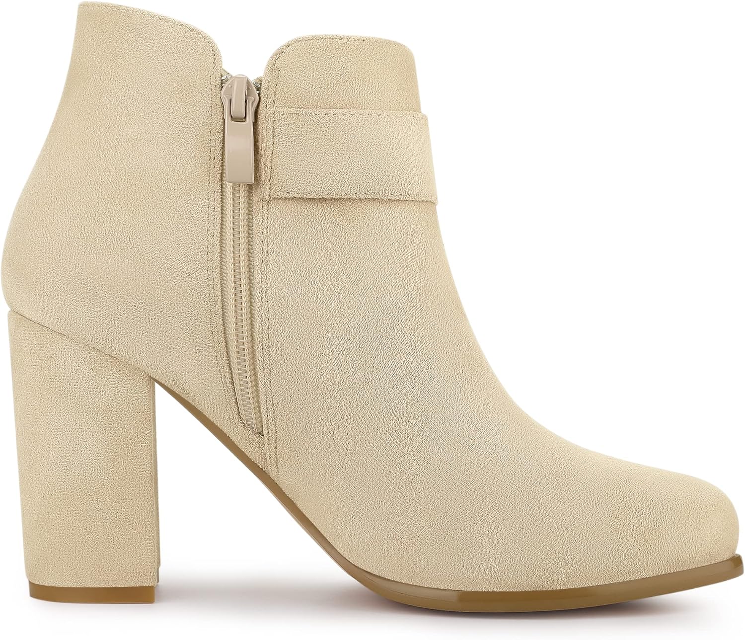 Allegra K Women's Buckle Side Zip Chunky Heels Ankle Boots - Image 6