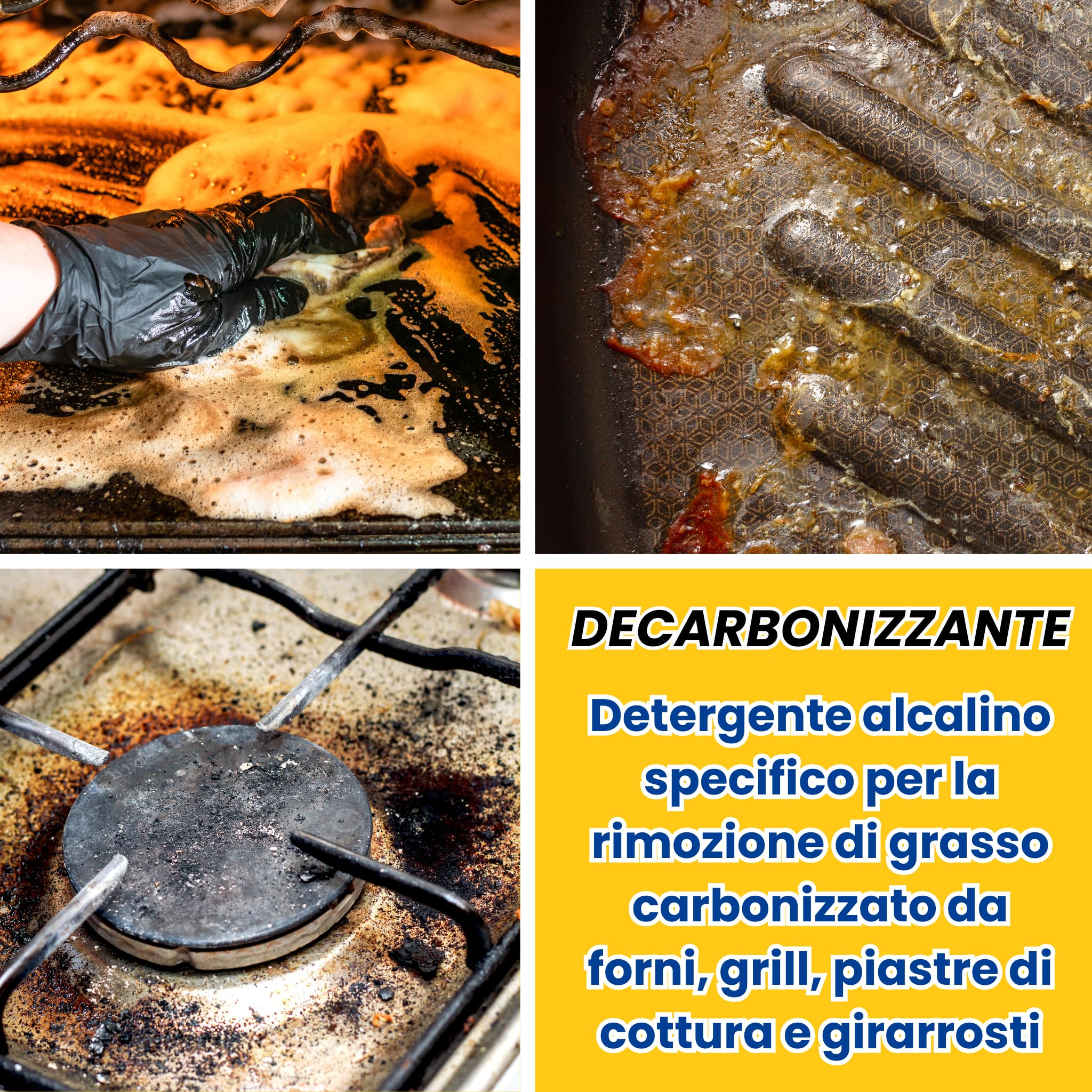 Decarbonizzante 5 Litri Detergente per Grassi Carbonizzati Sgrassatore per la Rimozione di Grasso Carbonizzato