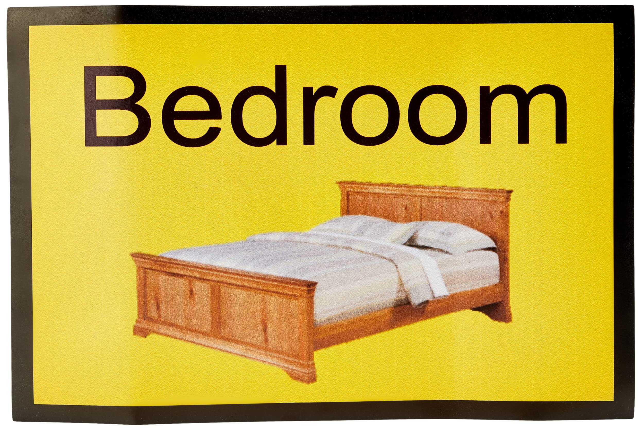 UK Safety Store Bedroom Dementia Sign 300mm x 200mm Self Adhesive Yellow Paper Wall Mount Attention-Grabbing Informative