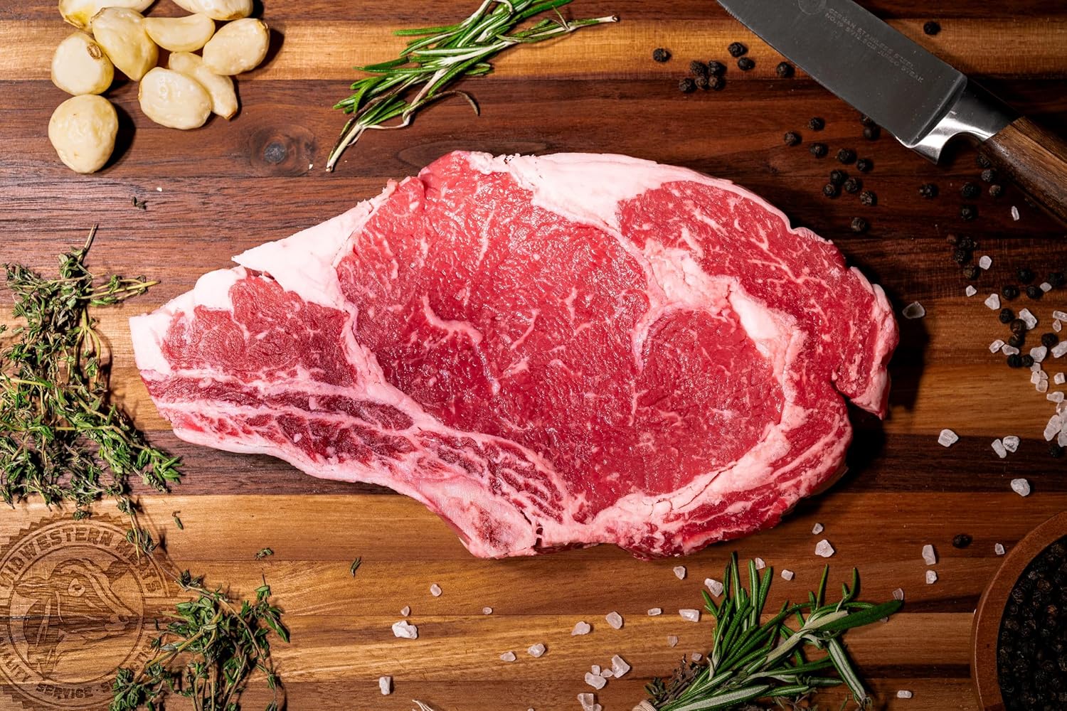 Salutem Vita - Organic Grass Fed Rib Eye Steak, 1.25 lbs. - Pack of 2