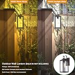 GRUENLICH Outdoor Porch Light, Rustproof Wall Sconce, Tempered Glass | Large Exterior Wall Light Fixture for House, Patio, Garage, Anti-rust Galvanized Metal, Waterproof, E26 Socket, Bronze 1 Pack