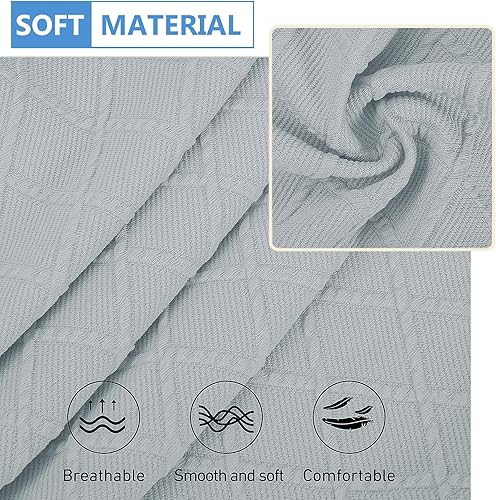 Miniatura 2 de hyha Fundas de cojín de jacquard para sofá, fundas mágicas lavables, fundas elásticas para sofá de 2 cojines, celosía de diamante, fundas gruesas