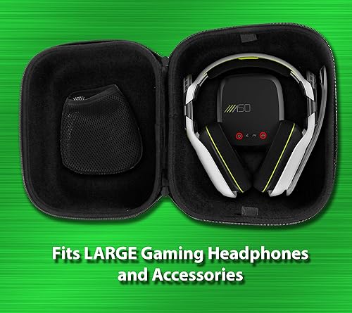 Vista 2 de CASEMATIX Funda de viaje compatible con auriculares Astro A50 Gaming y más, se adapta a auriculares y accesorios con cable o inalámbricos, incluye