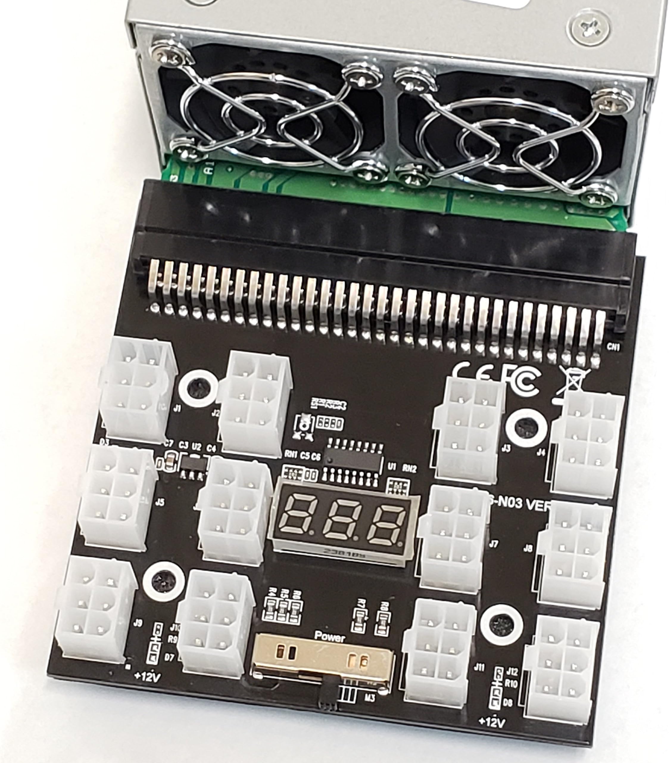 [Mega1Comp Exclusive] PCI-E 6Pin 12V Breakout Board for 1200W/1000W/750W HP PSU GPU Mining Ethereum ZEC ZCASH ETH Supports Power Supply: DPS-1200FB DPS-1200QB PS-2751-5Q PS-2751-LF-1F HSTSN-PL12 DPS