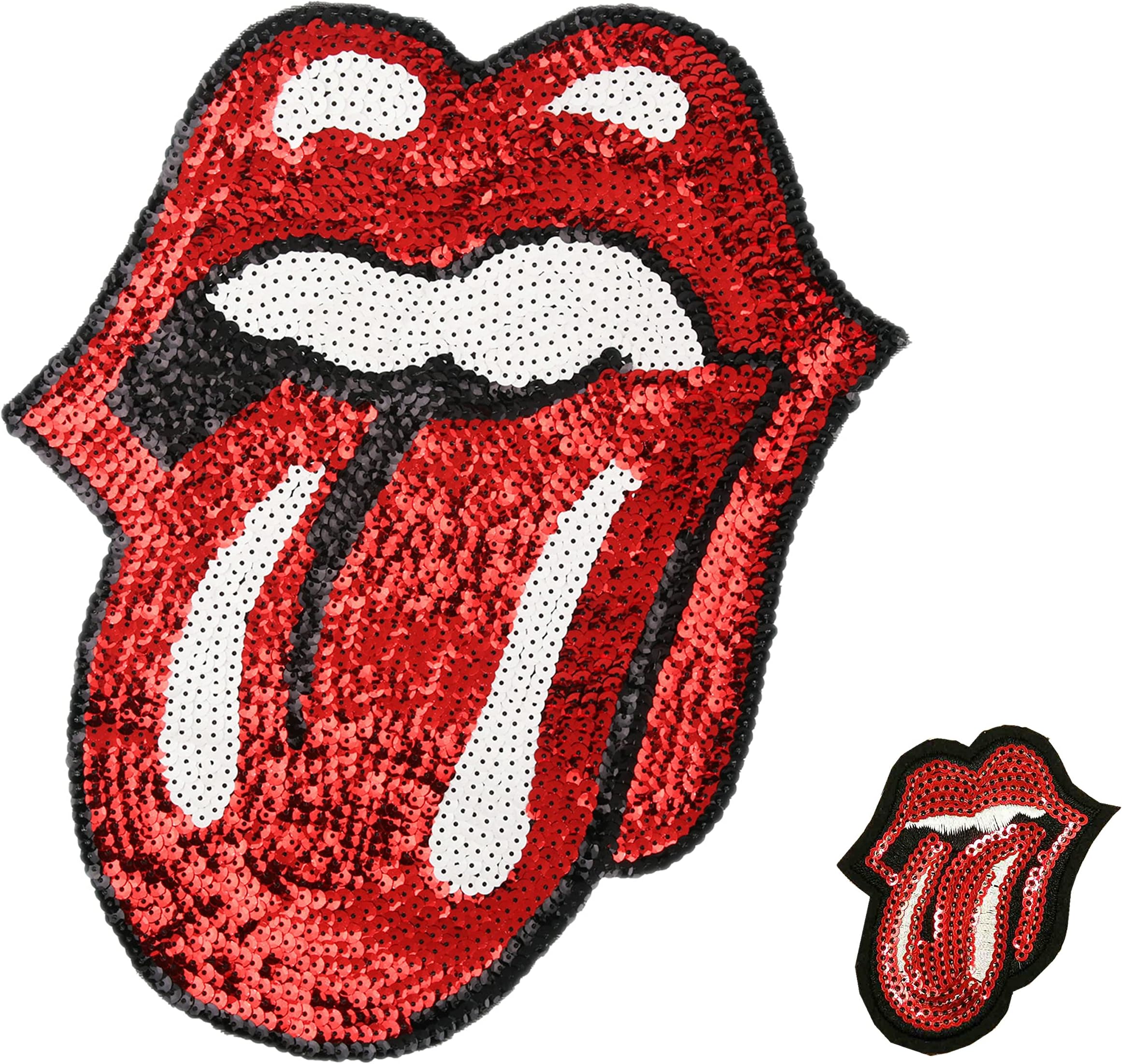 Cartoon Sequins Mouth Tongue Lip Patches Cloth Sticker Patch Embroidery Badges Garment Applique Accessories 1 Pcs (Style 1)