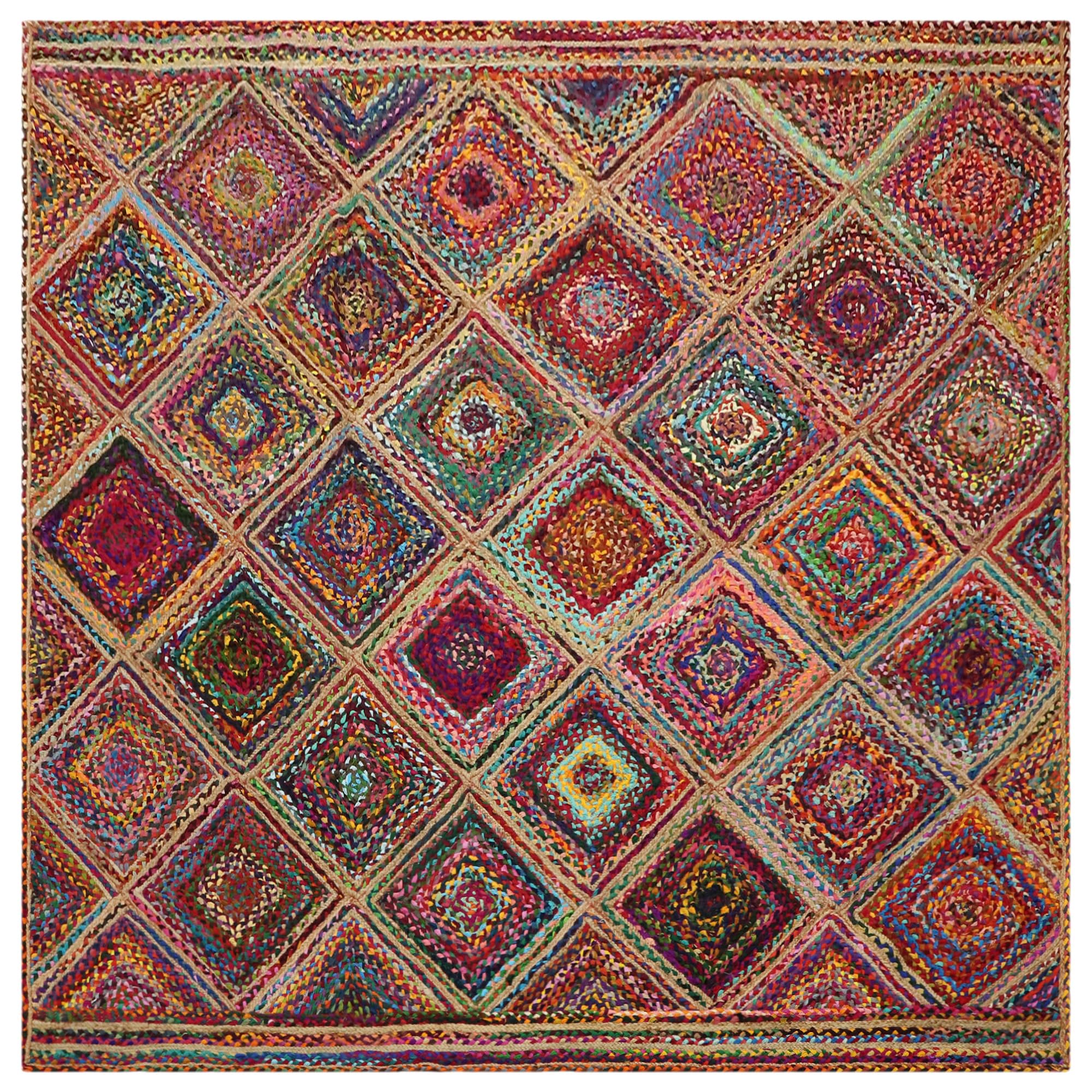 Tapis en coton et jute tressé main pour réchauffer l'ambiance d'un couloir ou d'une chambre