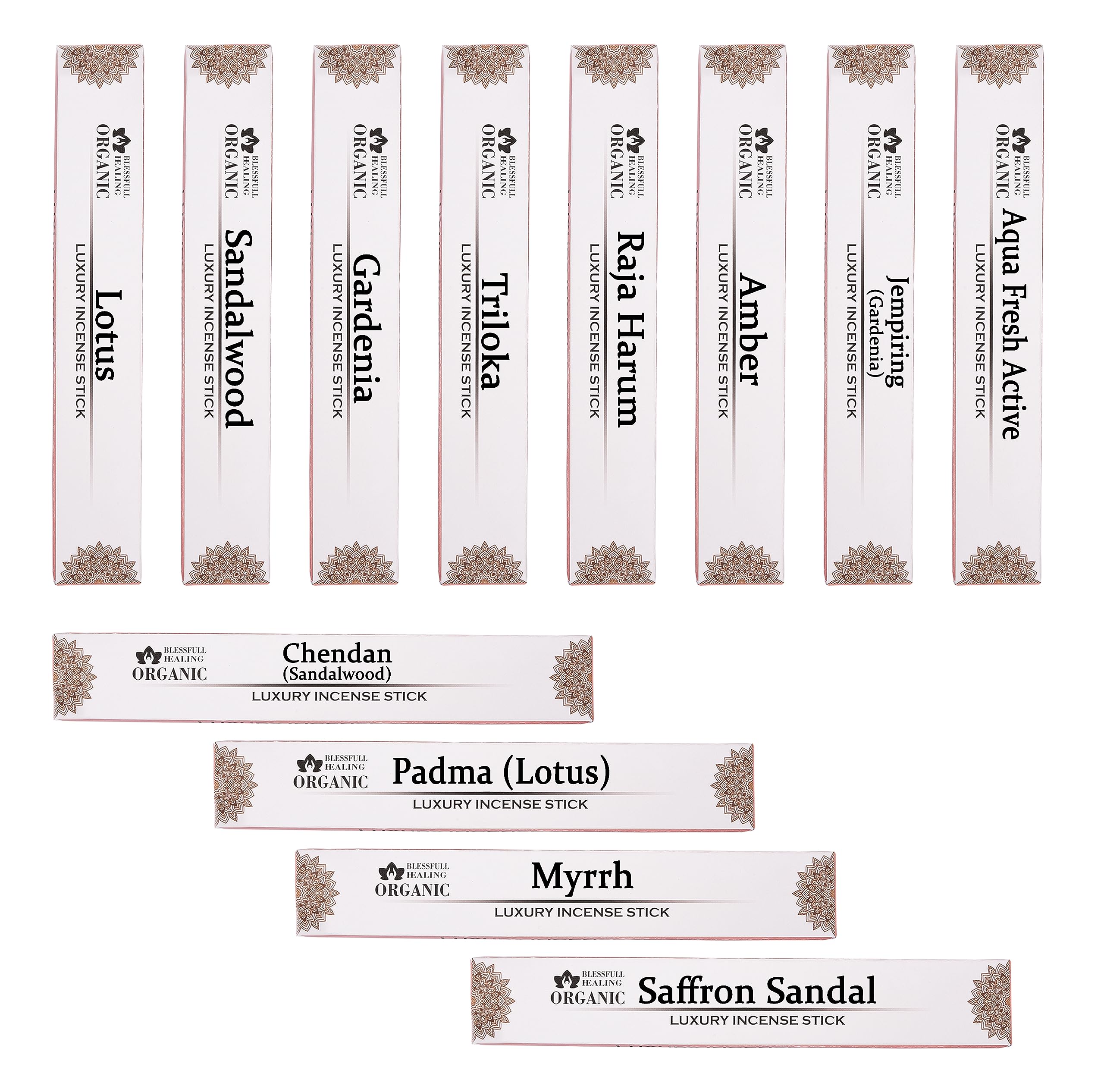 Blessfull Healing Luxury Assorted Incense Sticks Hand Rolled 12 Pack x 20 Sticks (Combo #35)